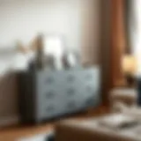 Stylish grey 6 drawer unit blending seamlessly with modern decor