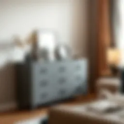 Stylish grey 6 drawer unit blending seamlessly with modern decor