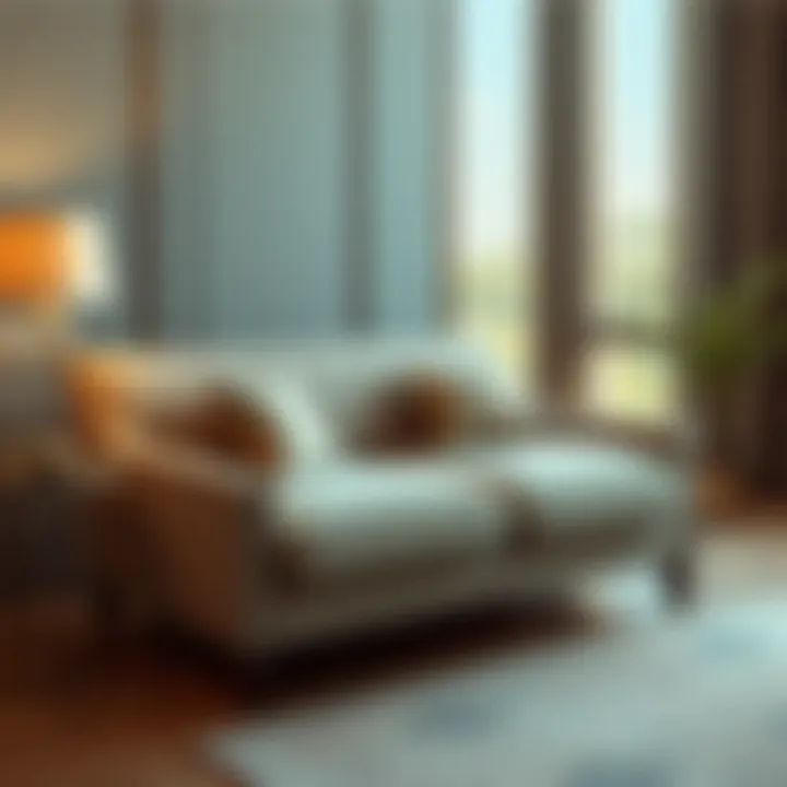 Elegant sleep love seat with stylish fabric