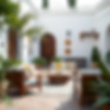 Stylish Outdoor Furniture in Omani Setting A well-decorated outdoor space in Oman featuring stylish outdoor furniture