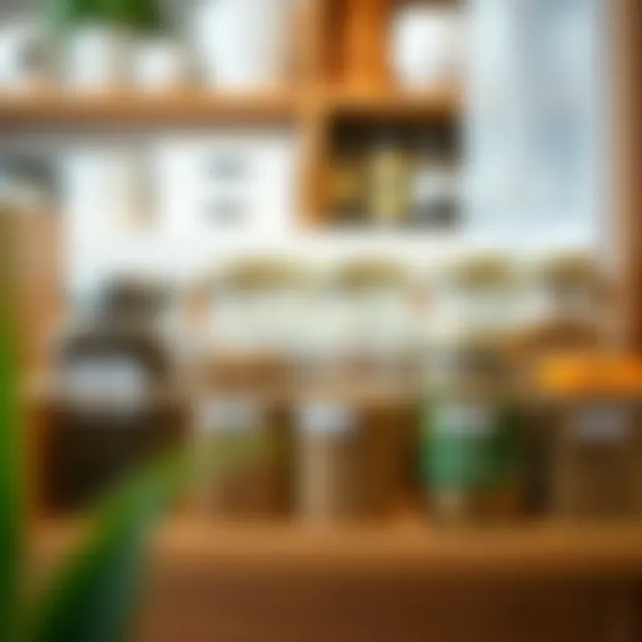 Efficient Organization with Glass Containers Organized spice drawer with glass containers and labels