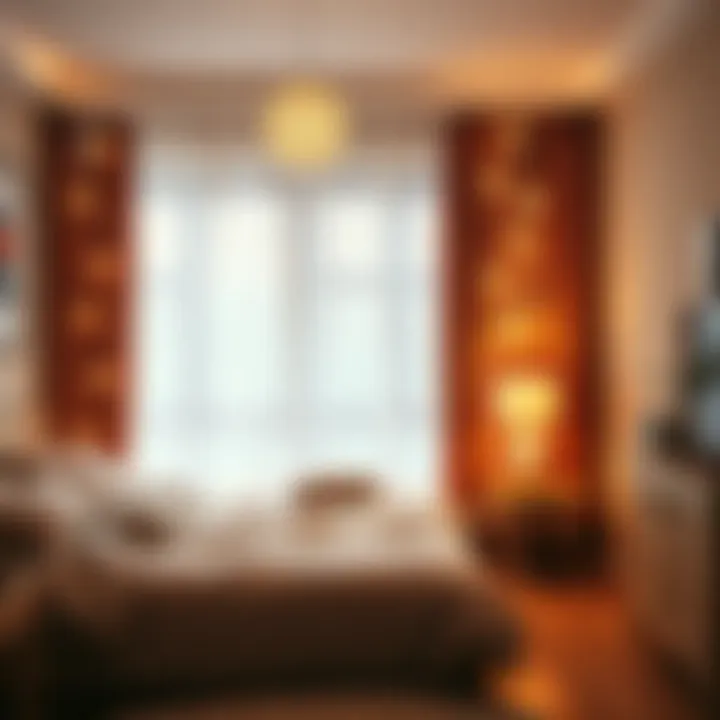 Trendy glitter string curtains in a cozy bedroom setting