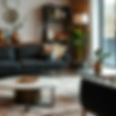 Trendy designs of coffee tables and end tables in a chic setting
