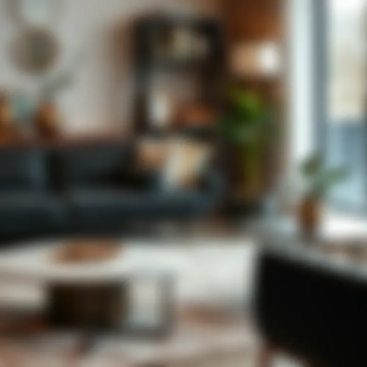 Trendy designs of coffee tables and end tables in a chic setting