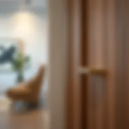 Sleek hidden door handle seamlessly integrated into a modern interior