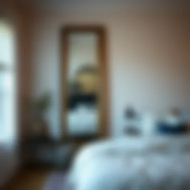 Functional full length mirror in a bedroom setting