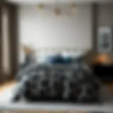 Sophisticated gray leopard print bedding in a modern bedroom