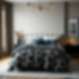 Sophisticated gray leopard print bedding in a modern bedroom