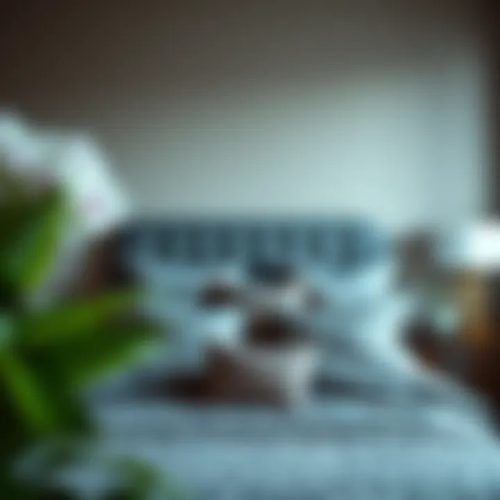 Stylized Bedroom with Gray Leopard Print Bedding Stylized bedroom incorporating gray leopard print bedding