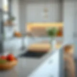 Modern Kitchen with Integrated Bar Sink and Cutting Board Stylish small bar sink with cutting board integration in a modern kitchen