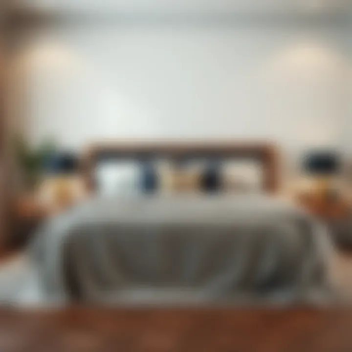 Serene Bedroom with King Bedspread A serene bedroom setting featuring a stylish 120 x 120 king bedspread