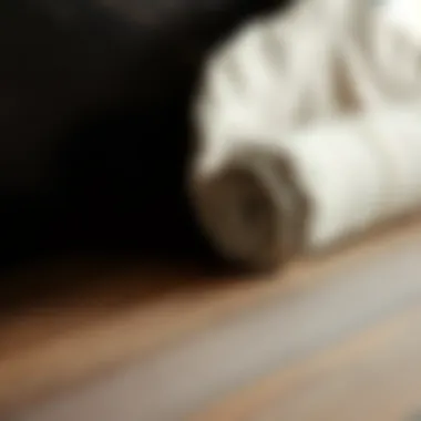 Close-up of materials used in queen platform beds with storage