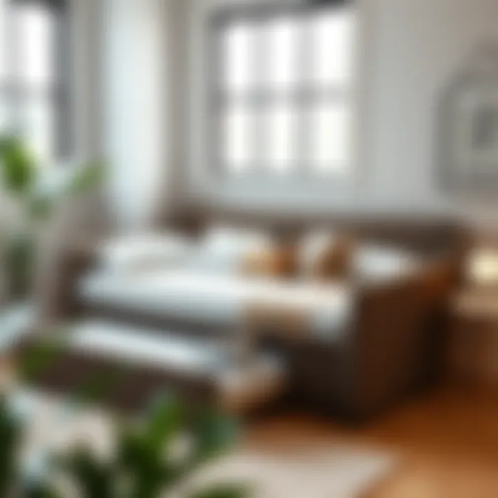 Space Optimization with a Low Profile Daybed Low profile daybed with trundle demonstrating space-saving functionality