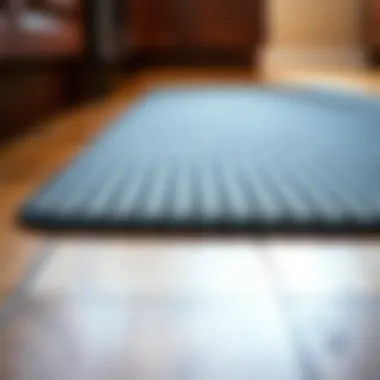 Close-up of a textured kitchen floor mat showcasing its material