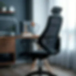 Stylish mesh black office chair with ergonomic design