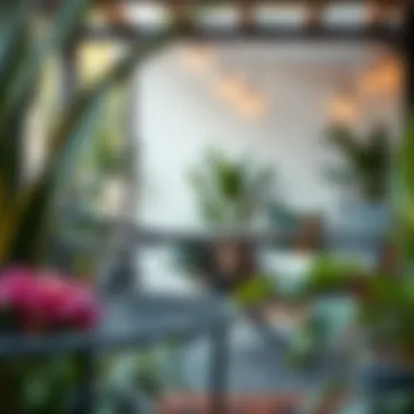 Sustainable Style: Eco-Friendly Metal Designs Eco-friendly metal furniture with plants around