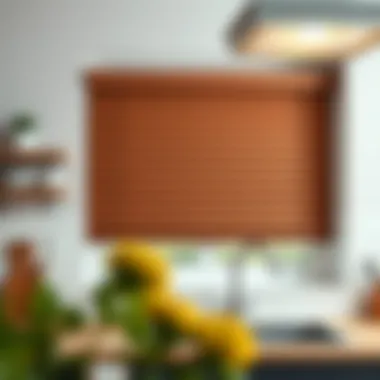 No drill mini blinds installed in a kitchen window