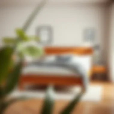 Stylish Bedroom with Oak Queen Bed Frame Stylish bedroom setup featuring an oak queen bed frame and headboard