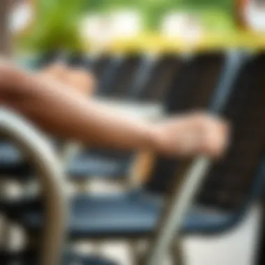 Close-up of durable materials used in outdoor chairs