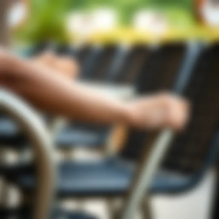 Close-up of durable materials used in outdoor chairs