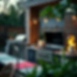 A sleek outdoor kitchen setup featuring a high-end barbecue grill.