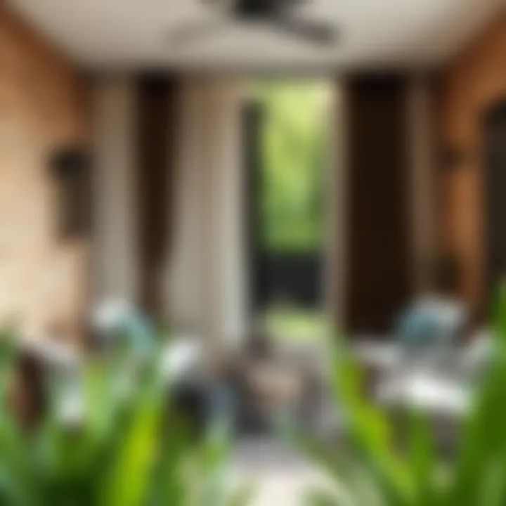 Stylish outdoor setting showcasing privacy curtains