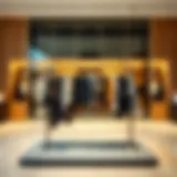 Stylish retail rack showcasing contemporary fashion pieces