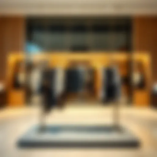 Stylish retail rack showcasing contemporary fashion pieces