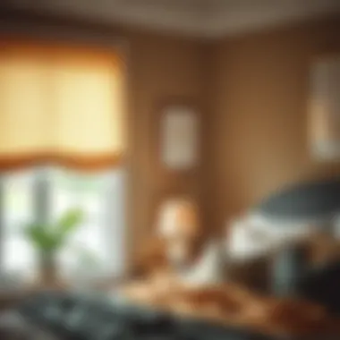 Installation process of scalloped window shades in a cozy bedroom