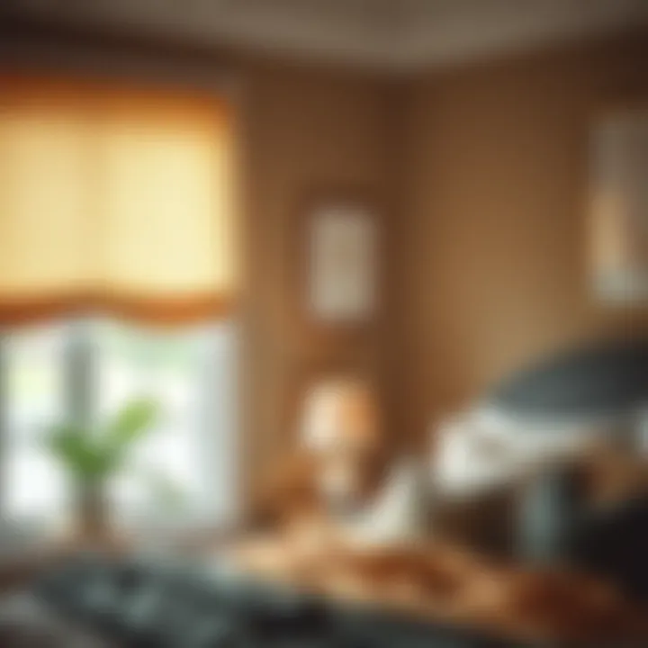 Installation process of scalloped window shades in a cozy bedroom