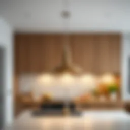 Elegant short pendant light illuminating a modern kitchen