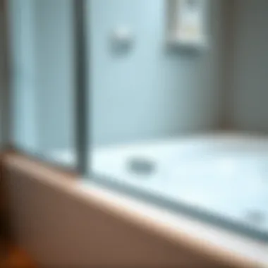 Acrylic Shower Base Detail Close-up of a high-quality acrylic shower base