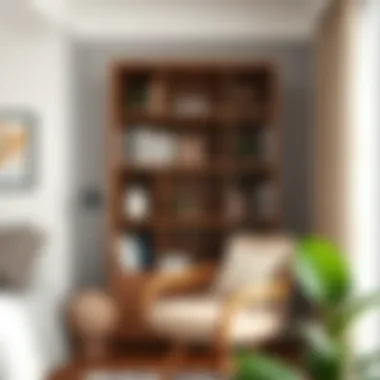 Compact small bookshelf in a cozy corner