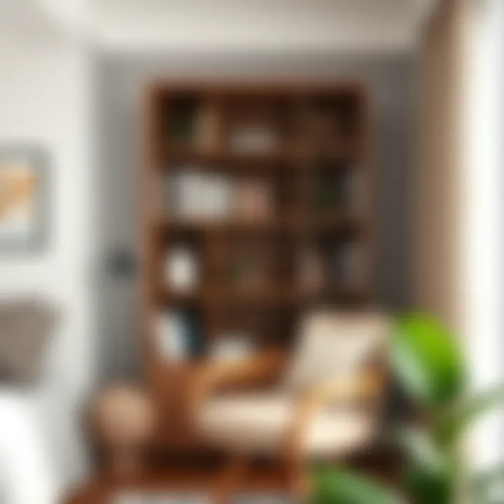 Compact small bookshelf in a cozy corner