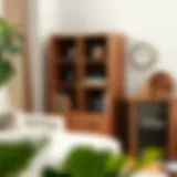 Elegant wooden small bookshelf