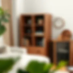 Elegant wooden small bookshelf