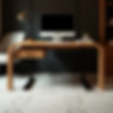 Compact small computer desk with a stylish keyboard tray