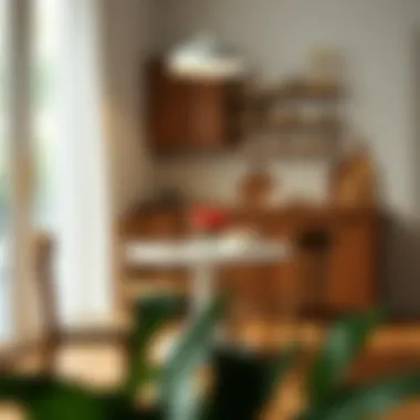 Elegant small dinette set in a cozy kitchen corner