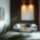 Stylish sound absorbing felt panel in a modern living room