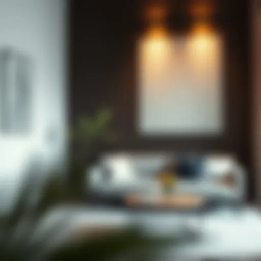 Stylish sound absorbing felt panel in a modern living room