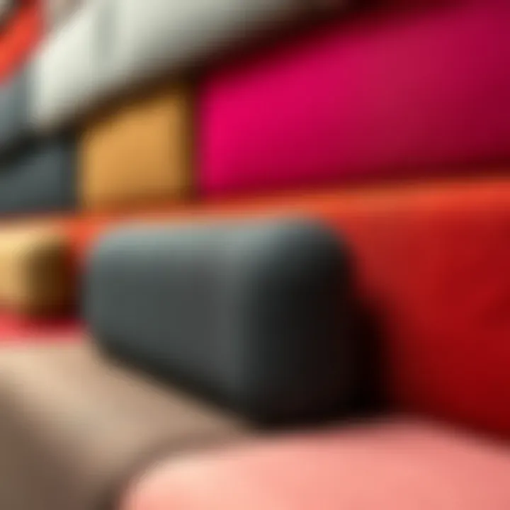 Close-up of sound absorbing felt texture and colors