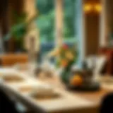 An elegant table setting adorned with decorative items