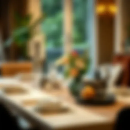 An elegant table setting adorned with decorative items