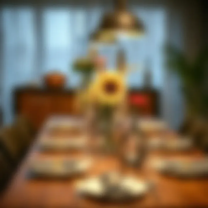 A beautifully arranged dining table with unique centerpieces