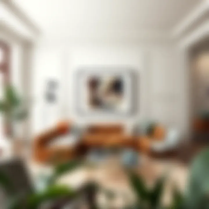 Chic Living Room with 20 by 20 Frame Influence Stylish living room featuring the 20 by 20 frame concept