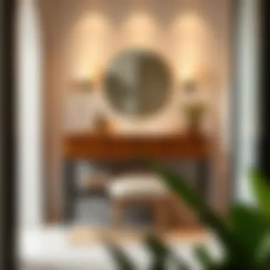 Chic Legless Vanity Design A chic legless vanity styled with elegant decor elements, enhancing the sophistication of the room.
