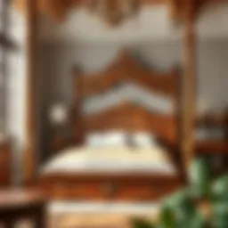 Elegant wooden house bed showcasing intricate craftsmanship