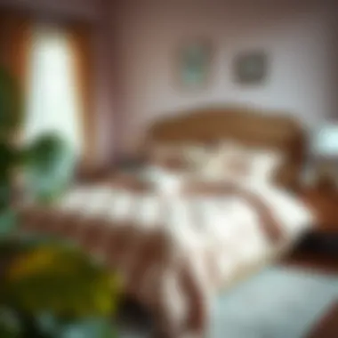 Cozy bedroom featuring a queen size thick comforter in a chic design