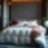 Luxurious queen size thick comforter in a modern bedroom setting