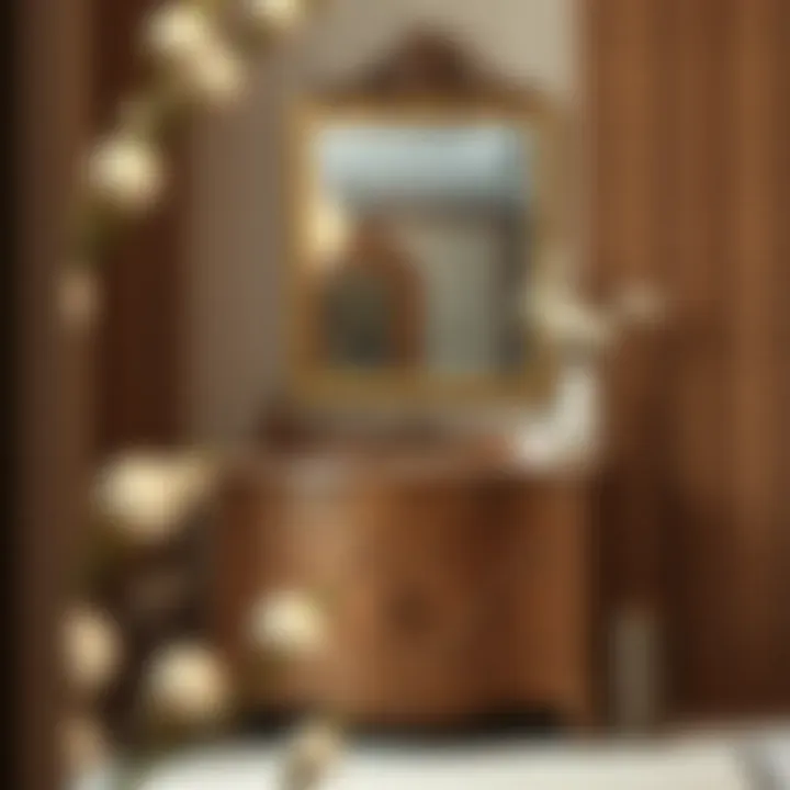 Elegance in Wood Design Elegant wood vanity with ornate mirror